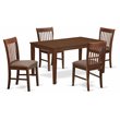 Pemberly Row 5-Piece Mahogany Dining Set with Slatted Back Chairs