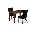 Pemberly Row 3-Piece Wood Dining Set with Walnut Finish for Small Spaces