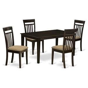 Pemberly Row 5-Piece Wood Dining Table and Chair Set in Cappuccino