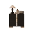 Pemberly Row Black 2-Drawer Nightstand with Metal Feet and Mirror Detail