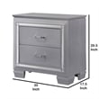Pemberly Row 2-Drawer Nightstand with Textured and Mirror Accents in Gray
