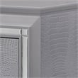 Pemberly Row 2-Drawer Nightstand with Textured and Mirror Accents in Gray