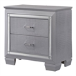 Pemberly Row 2-Drawer Nightstand with Textured and Mirror Accents in Gray
