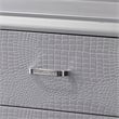 Pemberly Row 2-Drawer Nightstand with Textured and Mirror Accents in Gray