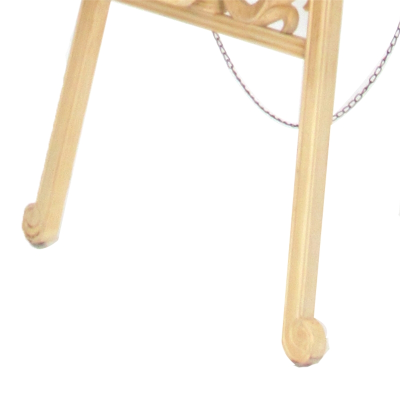 Pemberly Row Wood 3-Legged Easel with Scrollwork Details in Antique White