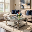 Pemberly Row Scalloped Top Coffee Table with Queen Anne Legs in White