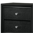 Pemberly Row 2 Drawer Nightstand with Textured and Crystal Pulls in Black