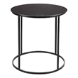 Pemberly Row Round Metal Frame Side Table with Tubular Legs in Black