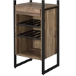 Pemberly Row Wine Rack with 3 Compartments and Drawer in Brown and Black