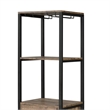 Pemberly Row Wine Rack with 3 Compartments and Drawer in Brown and Black