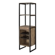 Pemberly Row Wine Rack with 3 Compartments and Drawer in Brown and Black