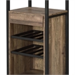 Pemberly Row Wine Rack with 3 Compartments and Drawer in Brown and Black