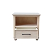 Pemberly Row Solid Parawood 1-Drawer Unfinished Nightstand with Open Shelf