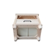 Pemberly Row Solid Parawood 1-Drawer Unfinished Nightstand with Open Shelf