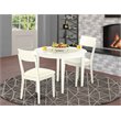 Pemberly Row 3-Piece Wood Dining Table and Chairs Set in Linen White