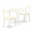 Pemberly Row 3-Piece Wood Dining Table and Chairs Set in Linen White