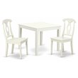 Pemberly Row 3-Piece Wood Table and Chairs Set in Linen White