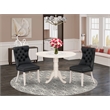 Pemberly Row 3-Piece Drop Leaf Dining Set in Linen White and Dark Gray