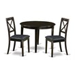 Pemberly Row 3-Piece Wood Small Dining Table Set in Cappuccino