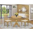 Pemberly Row 3-PC Wood Dining Set with Slatted Back in Oak Finish