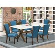 Pemberly Row 7-Piece X-Style Wood Dining Set in Jacobean Finish