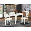 Pemberly Row 3-Piece Dining Set with Slatted Chairs in Linen White