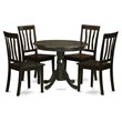 Pemberly Row 5-Piece Round Wood Kitchen Table Set in Cappuccino
