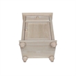 Pemberly Row Solid Wood Nightstand with Storage Cabinet in Unfinished