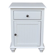 Pemberly Row Solid Wood Nightstand with Storage Cabinet in Classic White