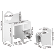 Pemberly Row White MDF Kids Vanity Table with Mirror Chair and Shelves