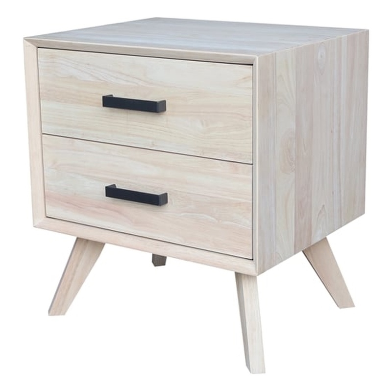 Pemberly Row Parawood 2-Drawer Unfinished Nightstand with 18.5