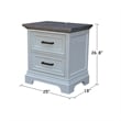 Pemberly Row 2-Drawer Nightstand with USB Charging in Mist/Heather Gray