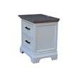 Pemberly Row 2-Drawer Nightstand with USB Charging in Mist/Heather Gray