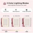 Pemberly Row Pink MDF LED Vanity Dressing Table with Stool and Cabinets