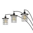 Pemberly Row 180 Watt Metal Floor Lamp with 3 Arms and Cage Shades in Black