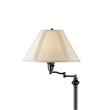 Pemberly Row 150 Watt Floor Lamp with Swing Arm and Fabric Shade in Black