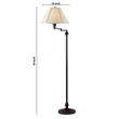 Pemberly Row 150 Watt Floor Lamp with Swing Arm and Fabric Shade in Black