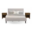 Pemberly Row 3-Piece King Bedroom Set with Mist Beige Wingback Bed