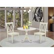 Pemberly Row 3-Piece Wood Dining Table & X-Back Chairs in White