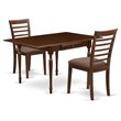 Pemberly Row Mahogany 3-Piece Dining Set with Linen Upholstered Chairs