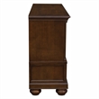 Pemberly Row Wooden Buffet with 2 Cabinets 5 Drawers and Bun Feet in Brown