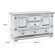 Pemberly Row Wooden Buffet with 2 Cabinets 5 Drawers and Bun Feet in Brown