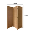 Pemberly Row 3-Panel Bamboo Shade Roll Room Divider in Natural Brown