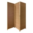 Pemberly Row 3-Panel Bamboo Shade Roll Room Divider in Natural Brown