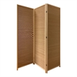 Pemberly Row 3-Panel Bamboo Shade Roll Room Divider in Natural Brown