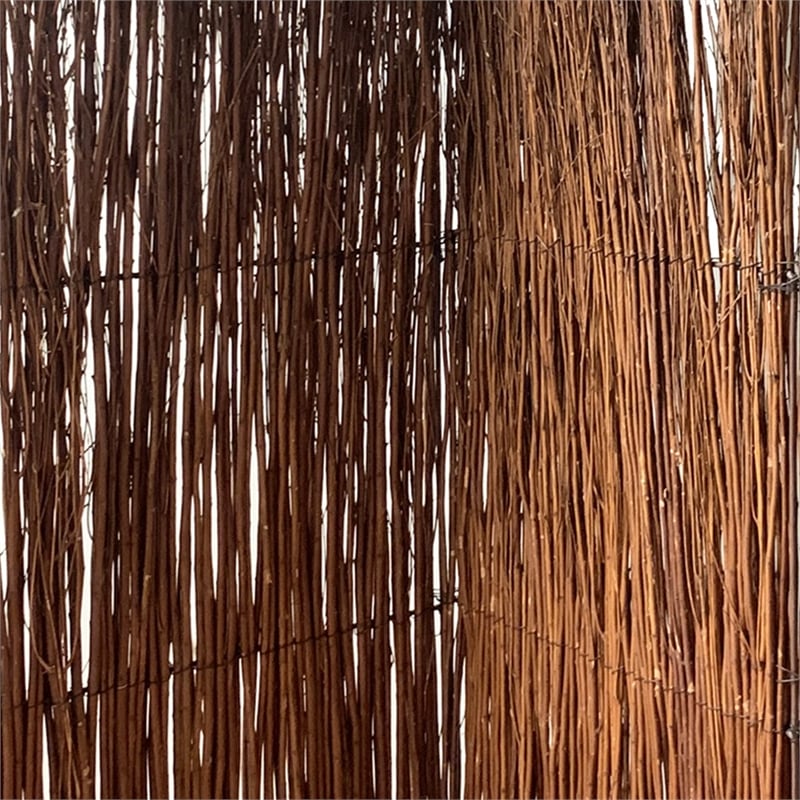 Pemberly Row 3-Panel Folding Willow Branch Room Divider in Brown