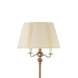 Pemberly Row 150 Watt 6-Way Floor Lamp with Fabric Tapered Shade in Gold