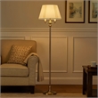 Pemberly Row 150 Watt 6-Way Floor Lamp with Fabric Tapered Shade in Gold