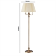 Pemberly Row 150 Watt 6-Way Floor Lamp with Fabric Tapered Shade in Gold