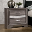 Pemberly Row 2-Drawer Nightstand with Hidden Jewelry Drawer in Gray/Silver